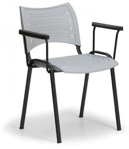 Plastová stolička SMART - čierne nohy s podrúčkami