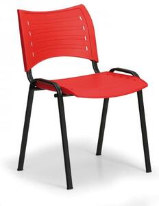 Plastová stolička SMART - čierne nohy červená