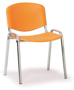 Plastová stolička ISO - chrómované nohy oranžová