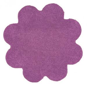 Vopi koberce Kusový koberec Color Shaggy fialový kvietok - 120x120 kvietok cm
