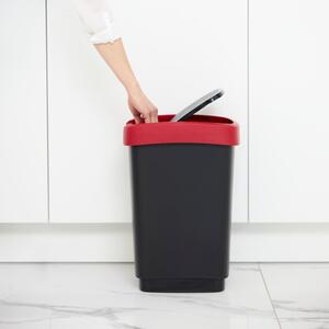 Červeno-čierny odpadkový kôš z recyklovaného plastu 10 l Twist - Rotho