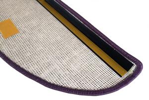 Vopi koberce Nášľapy na schody fialový Color shaggy polkruh, samolepiaci - 24x65 polkruh (rozmer vrátane ohybu)