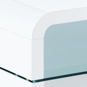 Konferenčný stolík NAPOLI 1 biela vysoký lesk/tvrdené sklo