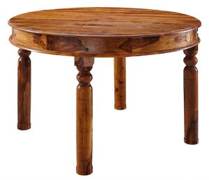 CAMBRIDGE Jedálenský stôl okrúhly akáciový, 100x100x76, medovo lakovaný