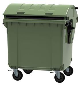 Plastový kontajner na triedený a komunálný odpad CLE 1100, zelený