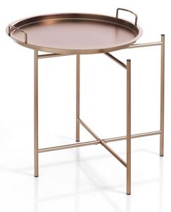 Odkladací stolík v medenej farbe s odnímateľným podnosom Tomasucci Vagna, Ø 45 cm