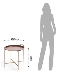 Odkladací stolík v medenej farbe s odnímateľným podnosom Tomasucci Vagna, Ø 45 cm