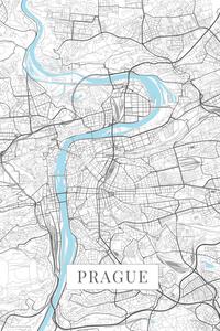 Mapa Praha white