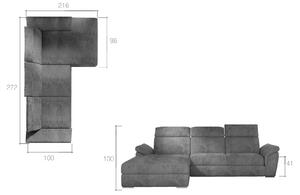 Moderná rohová sedačka Trango, čierna / sivá Roh: Orientace rohu Levý roh