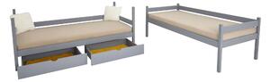 Wilsondo Poschodová posteľ s úložným priestorom Paula 2 90x200 Sivá