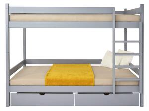 Wilsondo Poschodová posteľ s úložným priestorom Paula 2 200x90 Sivá