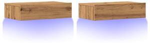 TV skrinka s LED svetlami 2 ks dub artisan 60x35x15,5 cm