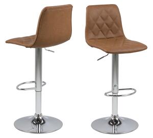Dizajnová barová stolička Nashota, svetlo hnedá-chrómová