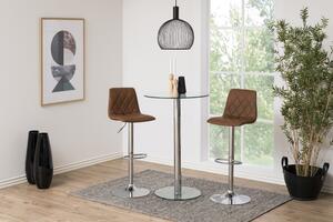 Dizajnová barová stolička Nashota, svetlo hnedá-chrómová -