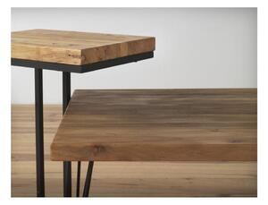 Konzolový stolík s doskou z brestového dreva Geese Lorena, výška 83 cm