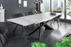 Jedálenský stôl GLOBE II. 180-220-260 cm - sivá, biela