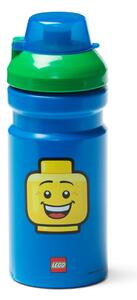 Modrá fľaša na vodu so zeleným vekom LEGO® Iconic, 390 ml