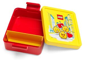 Červený box na desiatu so žltým vekom LEGO® Iconic