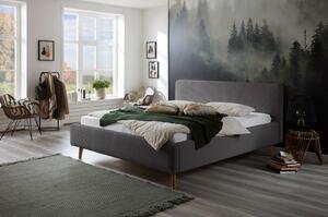 Sivá menčestrová posteľ s roštom a úložným priestorom Meise Möbel Mattis Cord, 180 x 200 cm