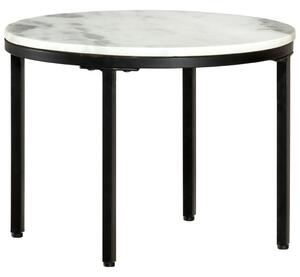 Konferenčný stolík čierno biely Ø50 cm, pravý masívny mramor