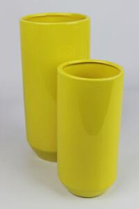 Žltá keramická okrúhla váza 20 cm