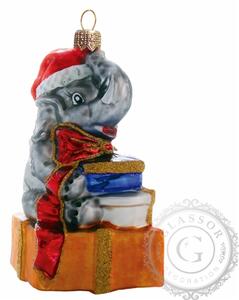 Sklenený slon s darčeky