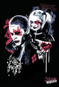 Umelecká tlač Jednotka samovrahov - Harley a Joker