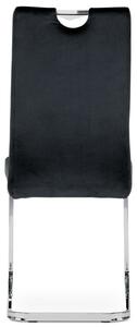 Jedálenská stolička, poťah čierna zamatová látka s madlom (a-416 čierna)