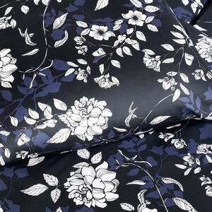 Goldea saténové posteľné obliečky deluxe - ruže na čiernom 140 x 200 a 70 x 90 cm