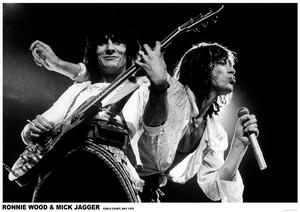 Plagát, Obraz - Mick Jagger and Ronnie Wood - Earls Court May 1976, (84.1 x 59.4 cm)