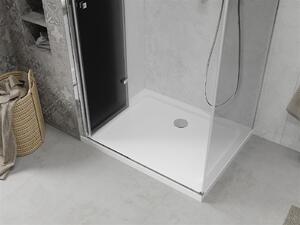 Mexen Lima, sprchový kút so skladacími dverami 80 (dvere) x 100 (stena) cm, 6mm šedé sklo, chrómový profil + slim sprchová vanička biela + chrómový sifón, 856-080-100-01-40-4010