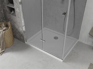 Mexen Lima, sprchový kút so skladacími dverami 100 (dvere) x 80 (stena) cm, 6mm šedé sklo, chrómový profil + slim sprchová vanička biela + chrómový sifón, 856-100-080-01-40-4010