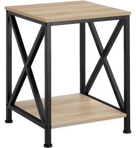 Tectake 404359 odkladací stolík carlton 40,5x40,5x52,5cm - industrial svetlé drevo, dub sonoma