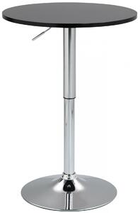 Barový stôl Lamoni - v85-106 cm x Ø60 cm - Čierna