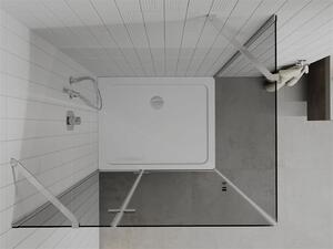 Mexen Roma, sprchový kút s krídlovými dverami 100 (dvere) x 110 (stena) cm, 6mm šedé sklo, chrómový profil + slim sprchová vanička biela + chrómový sifón, 854-100-110-01-40-4010