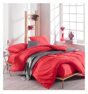Set červenej obliečky s plachtou na dvojlôžko Basso Rojo, 200 × 220 cm
