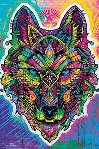 Plagát, Obraz - Dean Russo - Wolf Shaman Pop Art