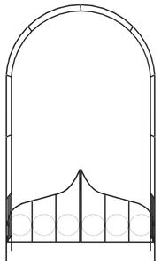 Záhradná pergola s bránou čierna 138x40x238 cm železná