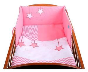BELISIMA 3-dielne posteľné obliečky Belisima Hviezdička 100x135 ružové