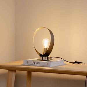 Stolná lampa Euluna Petla, čierna/zlatá, kov, Ø 19 cm