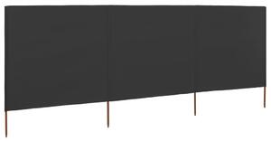 3-panelová zábrana proti vetru antracitová 400x160 cm látková