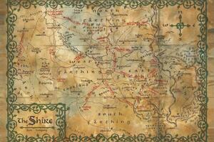 Umelecká tlač Hobbit - The Shire map, (40 x 26.7 cm)