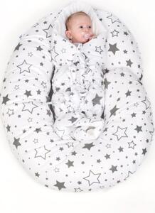 NEW BABY Obliečka na dojčiaci vankúš v tvare C XL sivý s bodkami