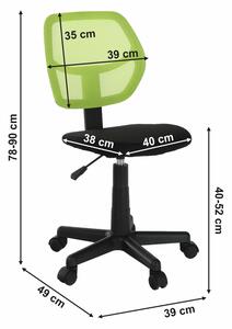 KONDELA Otočná stolička, zelená/čierna, MESH