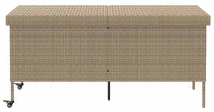 Záhradný úložný box s kolieskami Béžová 160x55x75 cm Poly ratan