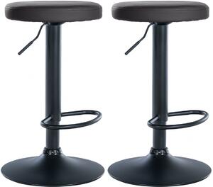 2x Barová stolička Ponte - koženka, čierny rám - čierny rám