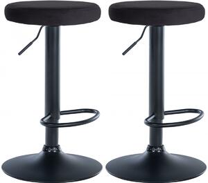 2x Barová stolička Ponte - zamat, čierny rám - čierny rám