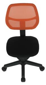 KONDELA Otočná stolička, oranžová/čierna, MESH