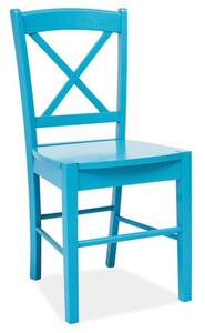 Nebesky modrá drevená stolička CD-56