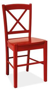 Červená drevená stolička CD-56